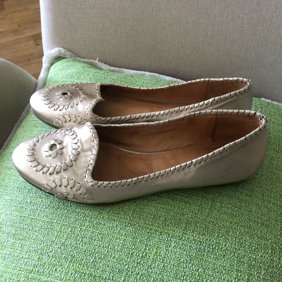 Jack Rogers Gold Metallic Flats Size 9M - Picture 2 of 6